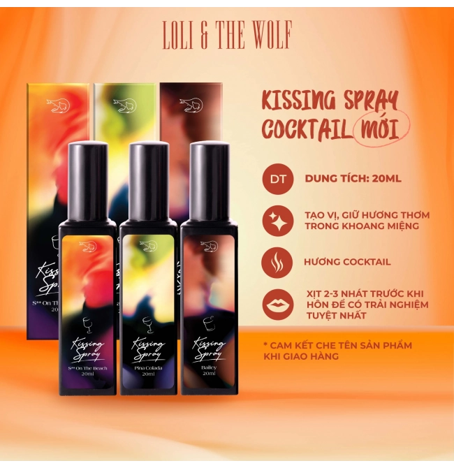 Xịt Thơm Miệng Kissing Spray Cocktail Vị Pina Colada Version 2 Chính Hãng Loli And The Wolf 